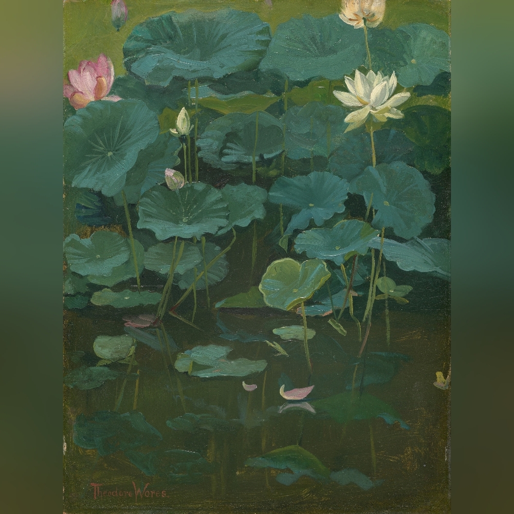 Lotus Flower Oil Painting Art Print